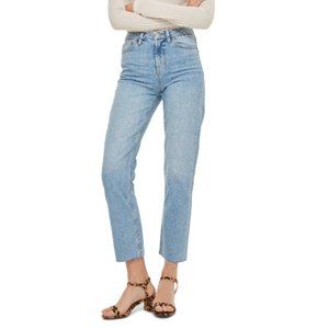 Topshop raw hem crop straight leg jeans
